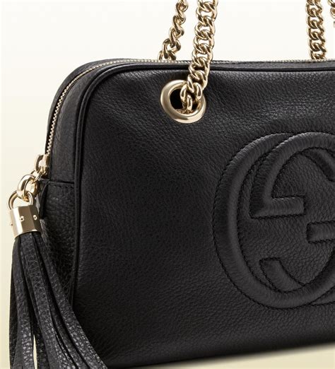 gucci soho disco shoulder strap bag black|gucci soho shoulder bag discontinued.